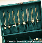 QBestry Jewelry Box for Women with Drawer, 3-Layer Large Jewelry Organizer with Lock & Key, 8 Necklace Hooks & 56 Earring Hol
