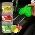 Slime Buddies Cleaning Slime | (3 Pack) 1 Lemon, 1 Apple, 1 Strawberry Scented Car Cleaning Gel | Car Interior, Cup Holder, &