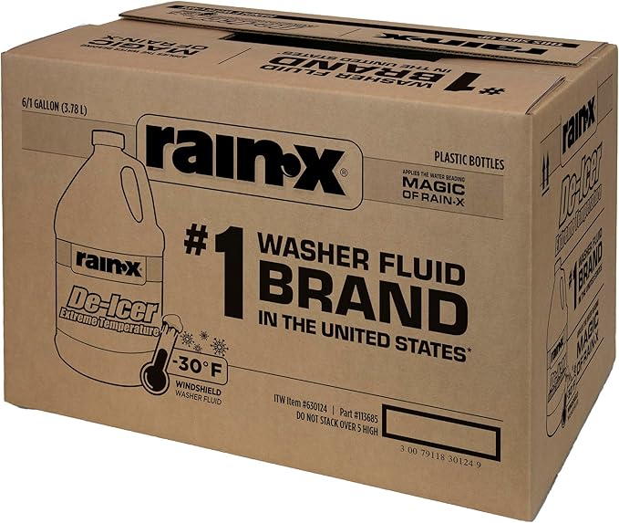 Rain-X -30°F Extreme Temperature De-Icer Windshield Washer Fluid - 1 Gallon (Pack of 6)