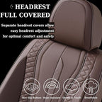 Coverado Car Seat Covers Full Set, Front Seat Cover and Back Seat Covers for Cars, Faux Leather Waterproof Seat Covers, Car S