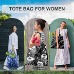 BeeGreen Animal Reusable Shopping Bags Cute Grocery Bag 6 Pack, Christmas Gift Bags Heavy-Duty Foldable Shopping Totes for Supermarket, Work & Travel, Large Washable Polyester Tote Bag with Handles