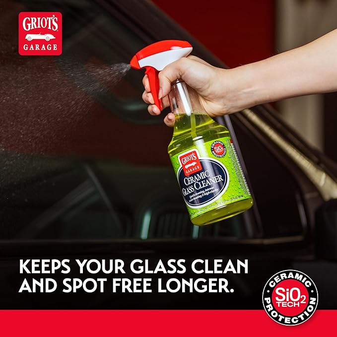 Griot's Garage Ceramic Glass Cleaner Spray for Car Windows, Windshields, Mirrors and Home Use, Cleans and Protects, Streak-Fr