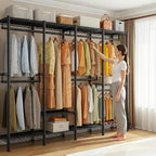 Raybee Clothes Rack for Hanging Clothes,Clothing Rack with Shelves,Portable Closet,Adjustable,76" W x 77" H x 18" D,Max Load 