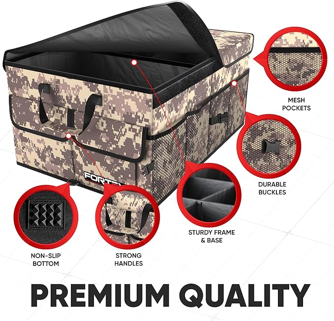 FORTEM Trunk Organizer For SUV Car Trunk Organizer, Foldable Storage, Car Accessories for Women Men, Collapsible Bag, Perfect C