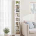 Hzuaneri Bookcase, Tall Narrow Bookshelf, Open Display Storage Shelf, Skinny Cube Book Shelf with Adjustable Shelves, CD Rack