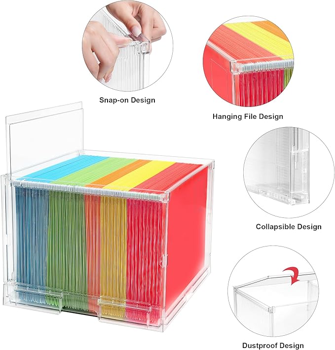 UMAIL File Box,Hanging File Organizer,Portable Storage Bins with Lids,Letter-size File Holder File Cabinet for Office/Home/De