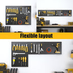 Spampur Peg Board, 4 Pack Metal Pegboard Panels Black Pegboards Wall Organizer, Tools Pegboard Storage System for Workbench, 