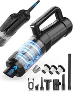 Handheld Vacuum Cordless, 18000PA Strong Suction Car Vacuum Cleaner Portable with Brushless Motor & LED Light, Hand Vacuum wi