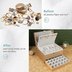 BOOVO Earring Jewelry Box For Women Girl Stud Organizer, 5 Layers Girl Jewelry Organizer Box With Lock Earring Holder Organiz