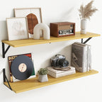 Deep Floating Shelves for Wall,36Wx8D Wall Mounted Shelves Set of 2,Wall Storage Floating Shelf with Sturdy Metal Brackets fo