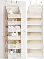 Criusia Over the Door Organizer, 6-Shelf Closet Hanging Storage with 13 Mesh Pockets, 55lbs Capacity Behind the Door Storage 