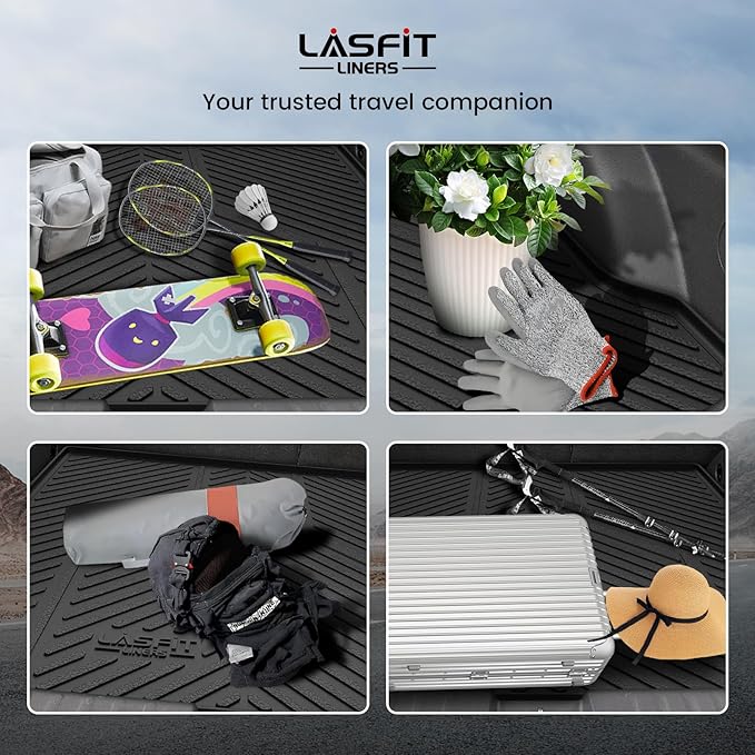 LASFIT Cargo Mat for Hyundai Ioniq 5 2022-2024/ IONIQ 5 N 2025, All Weather TPE Custom Fit Easy Clean Car Trunk Mat for Hyundai Ioniq 5 2022-2024/ IONIQ 5 N 2025 Cargo Liner, Black