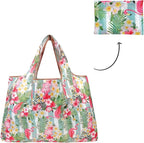 allydrew Large Foldable Tote Nylon Reusable Grocery Bags, 6 Pack