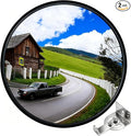18” Polycarbonate Outdoor Convex Security & Blind Spot Mirror - 160° Wide Angle, Shatterproof PC Material with Auto Recovery, Rust-Proof Bracket for Parking Lots, Warehouses, Schools, Offices & More