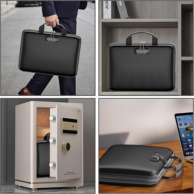 Fireproof File Organizer,Fireproof Document Box with Lock,Large 13 Pocket Expanding File Folder,Hard-Shell Portable Safe Stor