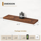 Vivelove 12 Inch Deep Floating Shelves for Wall, 47.2x12 Shelves with Invisible Brackets, for Living Room Bedroom Bathroom, F
