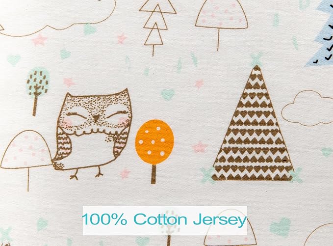 Niko Easy-Wash Children's Car Seat Cover & Liner - 100% Cotton Jersey - Owl Cream/Multi - Fits Most Toddler Car Seats - Unive