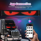 Truck Windshield LED Eyes | 69.4"*7.56"Programmable Devil Eyes Light Bar with APP & Remote for Semi-Trucks