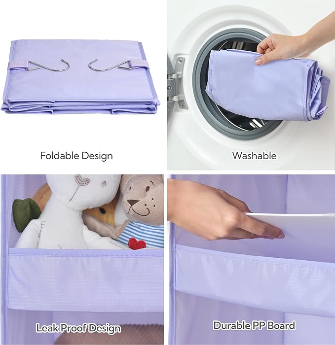 GRANNY SAYS 3 Shelf Hanging Closet Organizers and Storage, Collapsible Closet Storage Organizer with 2 Metal Hooks, Leak-Proo