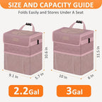 Car Trash Can Cute Trash Bag Bin Hanging Waterproof Automotive Garbage Cans Leak Proof Vehicle Trash Can Diamond Pattern-Pink
