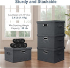 Graciadeco Medium 15" 21 Quart Collapsible Stackable Storage Bins with Lids, 5 Packs Dark Gray Foldable Fabric Closet Storage