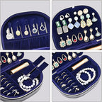 ProCase Travel Size Jewelry Box, Medium Portable Seashell-Shaped Jewelry Case, 2 Layer Mini Jewelry Organizer in PU Leather f