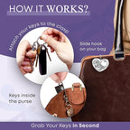 Women’s Bag Charm Key Finder, Car Keychain Hook, Cute Purse Organizer & Tote Bag Accessories, Gifts for Mom - Original