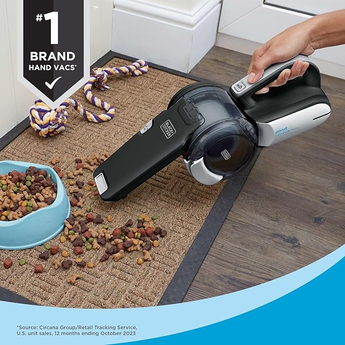 BLACK+DECKER dust buster PIVOT VAC Handheld Vacuum Cordless, Car Vacuum Portable Rechargeable, Extendible Crevice Tool and 20