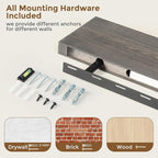 Marsmiles Floating Shelves for Wall - 36 Inch Grey Wood Floating Shelves Set of 2-36 Inch Wide x 7.7 Inch Deep x 1.6 Inch Thi