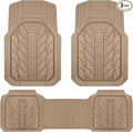 CAR PASS Heavy Rubber Car Floor Mats, Deep Waterproof Car Mats All Weather, Universal Trim-to Fit Automotive Floor Mats for Car SUV Truck Van, Durable Floor Liners All Beige