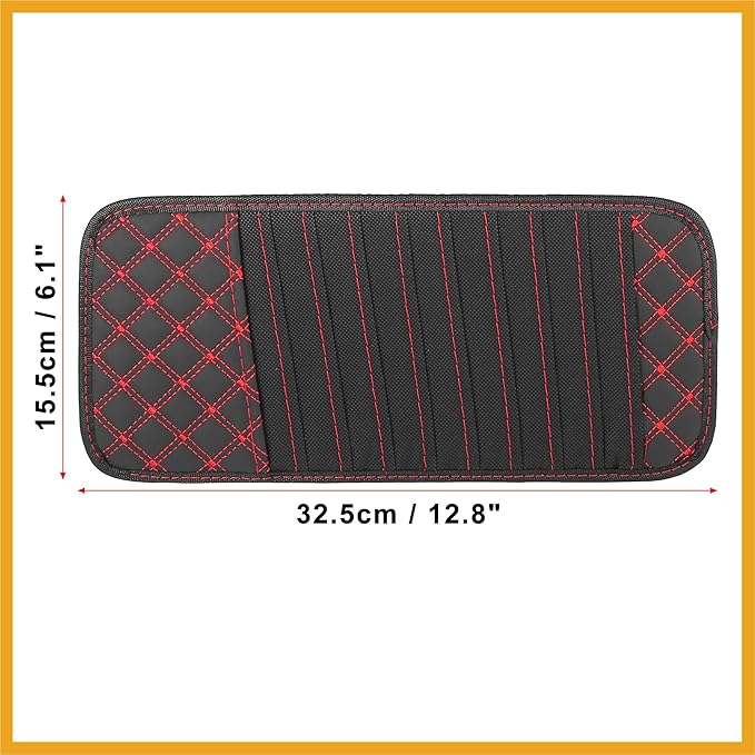 2pcs Car CD Visor Storage Cases Vehicle Sun Visor Organizer with 10 DVD Storage Sleeves Black with Red Line Durable Material Replacement