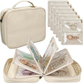 Travel Jewelry Organizer Case,Jewelry Bags for Traveling, Jewelry Binder with 24 Pcs Clear Zipper Velvet Pouches for Storing 