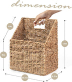Wicker Hanging Storage Basket (10,5"Lx6,5"Wx13"H), Set of 2 Wall Baskets, Water Hyacinth Baskets, Wall Decor Hyacinth Basket 