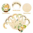 R HORSE 8Pcs Safari Baby Closet Dividers, Double Sided Nursery Hanger Dividers Wood Baby Closet Size Organizers for Boy Girl 