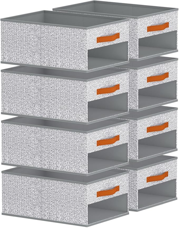 Homsorout Drawer Organizers and Storage - 8 Pack Foldable Pants Organizer with Clear Window & Handles, Fabric Closet Organize