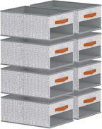 Homsorout Drawer Organizers and Storage - 8 Pack Foldable Pants Organizer with Clear Window & Handles, Fabric Closet Organize