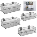 Barydat 4 Pcs Slatwall Basket Set Ventilated Metal Slatwall Basket Hanging Wire Bins Wall Mounted Accessories for Panel Garag