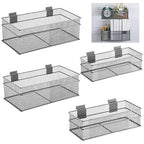 Barydat 4 Pcs Slatwall Basket Set Ventilated Metal Slatwall Basket Hanging Wire Bins Wall Mounted Accessories for Panel Garag