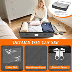 SpaceWhisper 90L Under Bed Storage Containers, 2-Pack Storage Bins with Clear Top, Foldable Closet Organizers and Storage wit