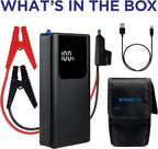 Car Battery Jump Starter, 12V Portable Jump Starter Battery Pack, Jumper Cables, Storage Case, USB-A/USB-C Cable,
