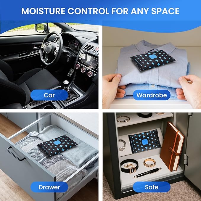 Car Dehumidifier Bags for Fiat Topolino EV 2Seats 2025, Reusable Dehumidifier Bag Silica Condensation Moisture Damp Absorber