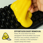 Slime Buddies Car Cleaning Gel Putty - 3 Pack Lemon Scented Interior Detailing Tool for Cup Holder, Air Vent & Keyboard - Reu