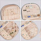 ProCase Travel Size Jewelry Box, Large Portable Seashell-Shaped Jewelry Case, 2 Layer Jewelry Organizer in PU Leather for Wom