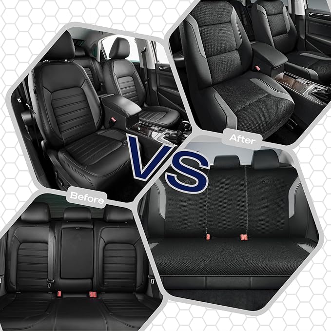 Skechers Memory Foam Car Seat Covers, Air Cool Mesh Thick Seat Covers, Car Seat Full Sets, Airbag Compatible, Automotive Comf