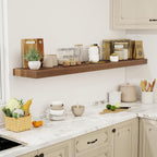 72 Inch Floating Shelves, 12" Deep Floating Shelf Wall Mounted, 72" Wall Shelves, Rustic Deep Bookshelf, Extra Deeper & Thick