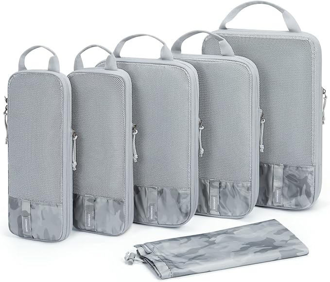 BAGSMART 6 Set /4 Set/2 Set Compression Packing Cubes for Travel, Lightweight Luggage Organizer Bags, Durable Space Saver Bag