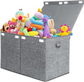 122L Large Toy Chest Box with Lid, Foldable Toy Storage Organizer Bin Boxes with Removable Divider for Kids, Boys, Girls, Nur