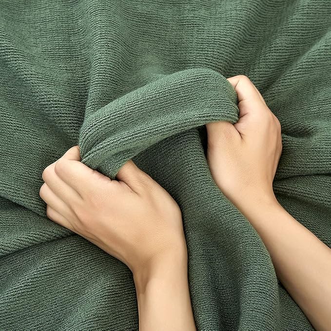 Homiest Decorative Knitted Throw Blanket with Fringe Soft & Cozy Tassel Blanket for Couch Sofa Bed (Dark Green, 50x60)
