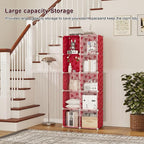 C&AHOME Cube Storage Organizer with Doors, 10-Cube Shelves, DIY Plastic Modular Bookshelf, Closet Clothes Storage Shelving Id