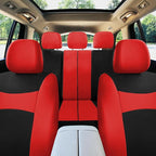 FH Group Car Seat Covers Full Set Cloth, Universal Fit combo, Automotive Covers, Low Back Front Airbag Compatible,Split Bench